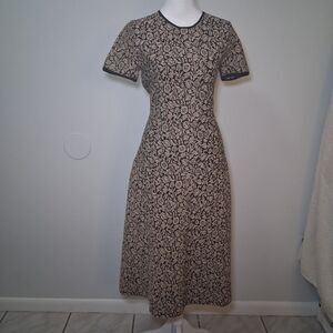 A Line Black Metallic Gold Dress M Spsrkle Sophisticated Event Elegant Classic